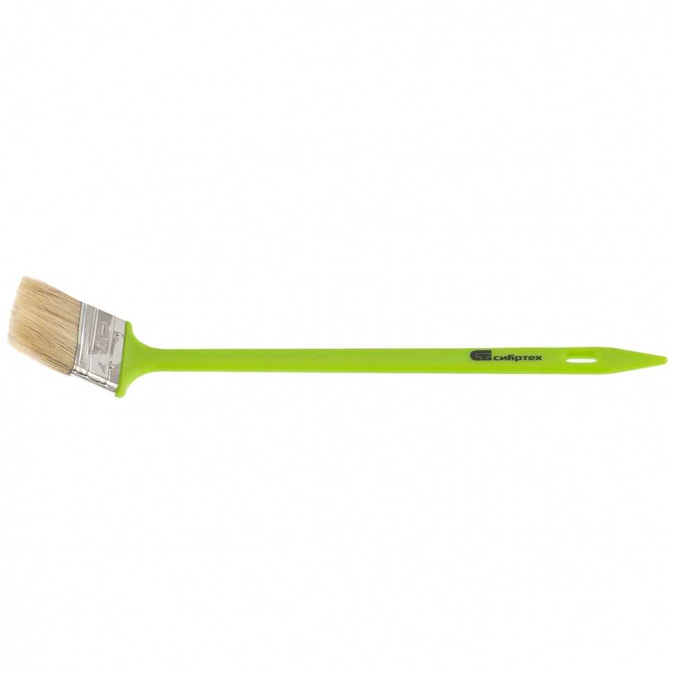 Кисть радиаторная 63 мм, натуральная щетина, пластиковая ручка Сибртех Кисти радиаторные фото, изображение